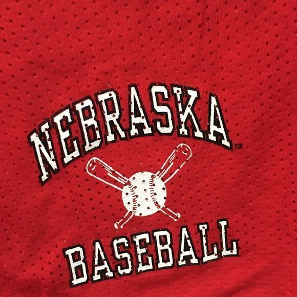 New Red vintage Nebraska Cornhuskers Baseball team practice Gym shorts retro XL - Picture 2 of 5